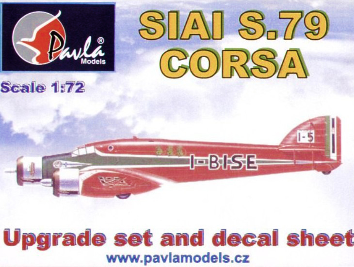 Pavla Models - SIAI S.79C/T "Corsa" set di conversione, foglio decal, tettuccio vacuform - 1/72 - Cod. U72-58 Pavla Models - SIAI S.79C/T "Corsa" set di conversione, foglio decal, tettuccio vacuform - 1/72 - Cod. U72-58